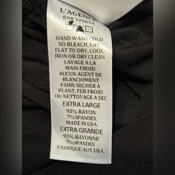 L'AGENCE Hattie Long Sleeve Black One-Shoulder Top size XL NWT - Picture 9 of 13